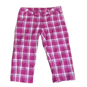 🌷CROSS🌷 NWT Pink Plaid Capri Pants Size 38​